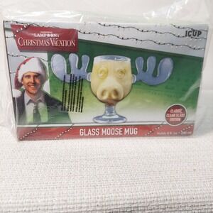 NEW National Lampoons Christmas Vacation Glass Moose Mug Clear 8oz 08450